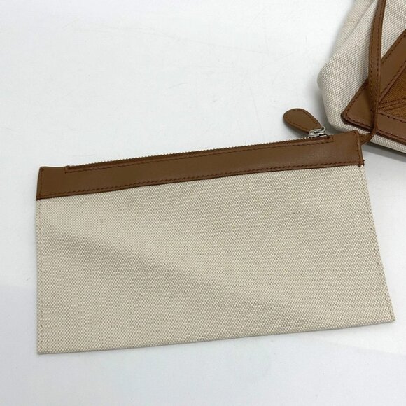 BALENCIAGA 339936 Navy Kabas M bag shawl Tote Bag Canvas/Leather Beige/Brown - Picture 8 of 15